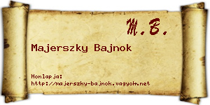 Majerszky Bajnok névjegykártya